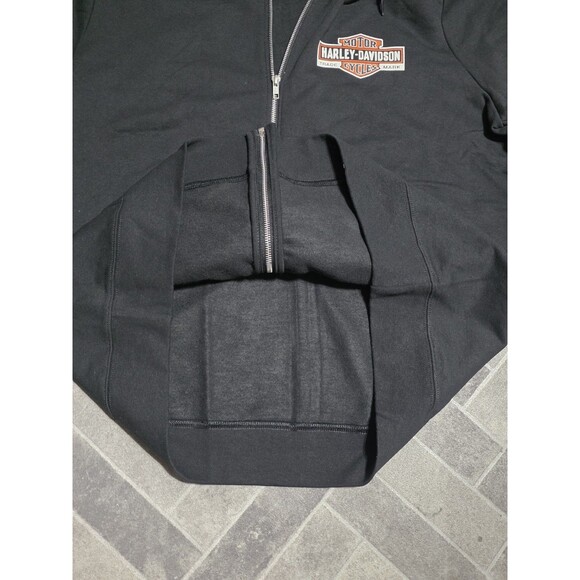 New Harley-Davidson Motorcycle Men's Zip-Up Fleece Hoodie Black Size XL - Picture 4 of 5